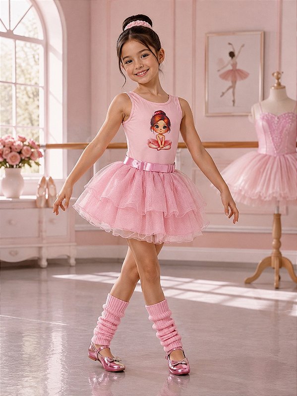 Conjunto Blogueirinha Bailarina Rosa Modelo 2