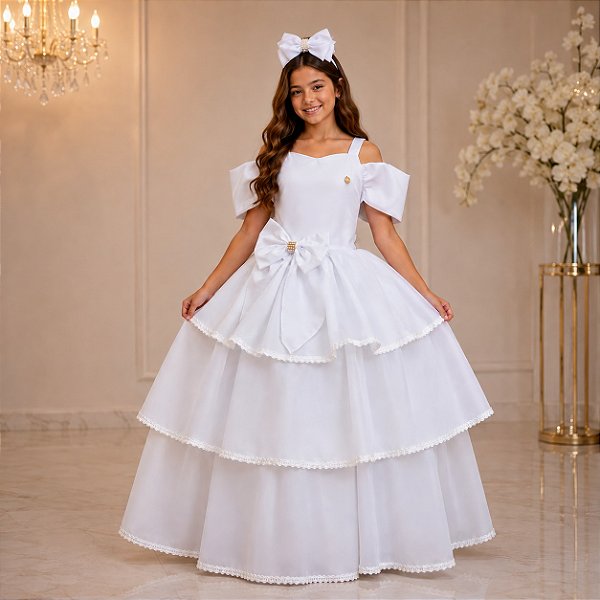 Vestido Banana Club Longo Safira Branco