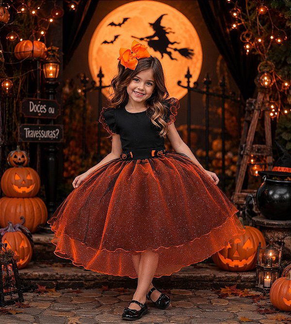 Fantasia/ Vestido Mini Miss Abóbora Encantada -  Halloween