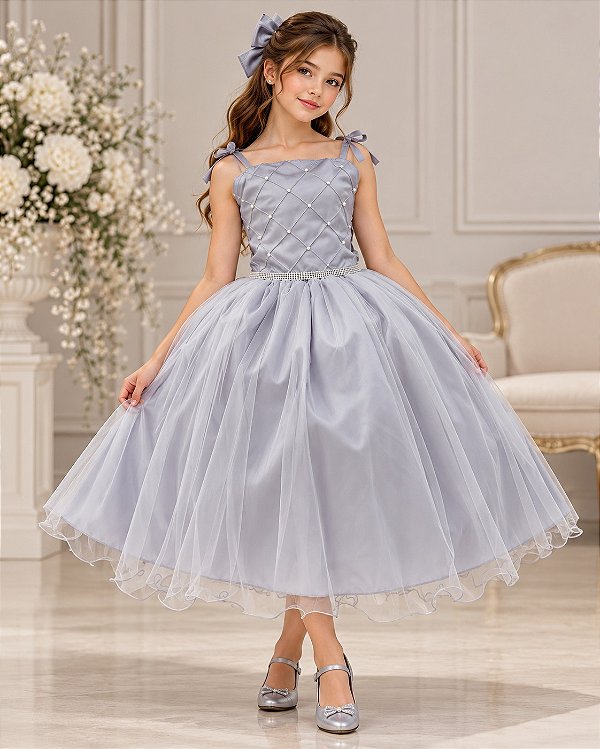 Vestido Marie Mariely Prata