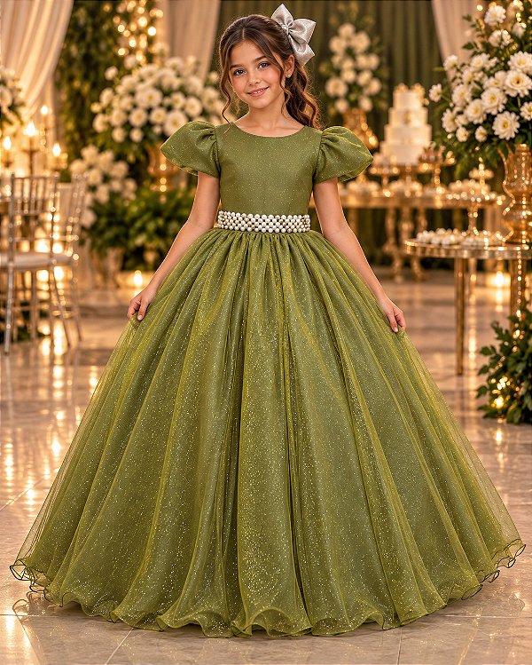 Vestido Marie Longo Heloisa Verde Militar