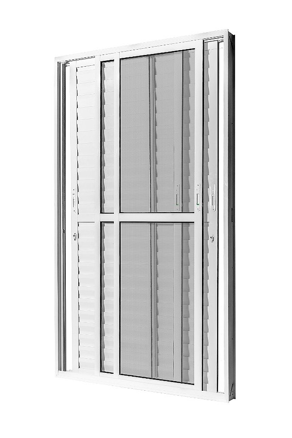 PORTA BALCÃO BRANCA 4 FOLHAS COM TELA MOSQUITEIRA COD. 2708