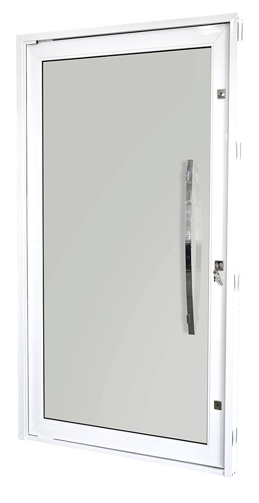 PORTA PIVOTANTE BRANCA COM VIDRO INTEIRO COD. 5000