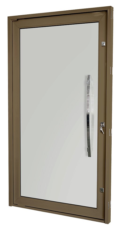 PORTA PIVOTANTE BRONZE COM VIDRO INTEIRO COD. 5012