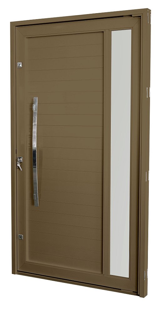 PORTA PIVOTANTE BRONZE COM VIDRO LATERAL COD. 5028