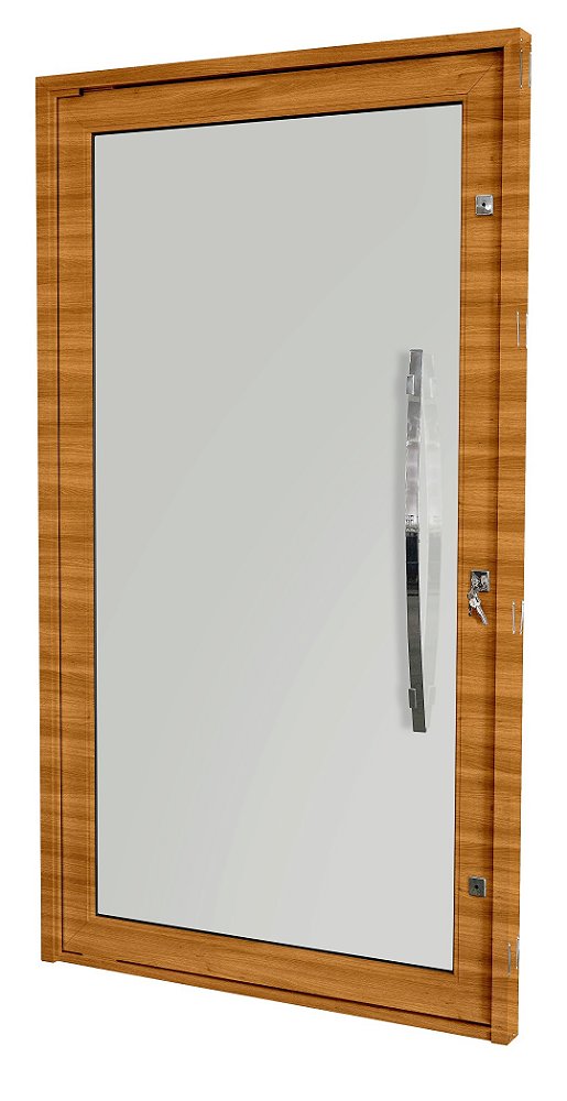 PORTA PIVOTANTE AMADEIRADA COM VIDRO INTEIRO COD. 5008