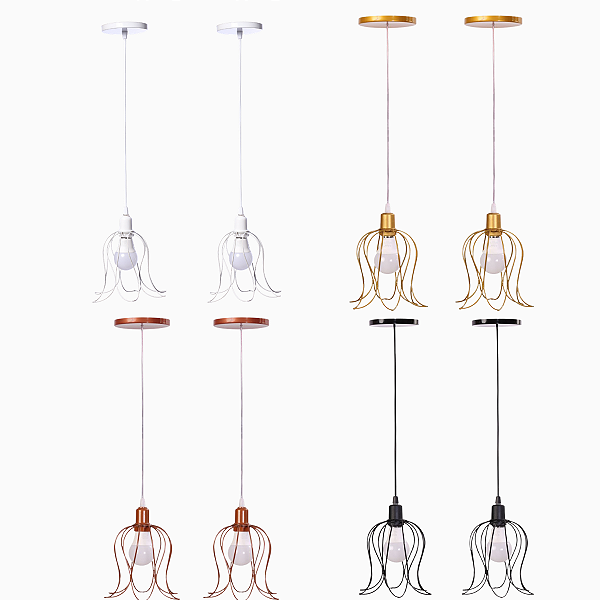 Kit 2 Pendente Luminária Lustre Aramado Tulipa
