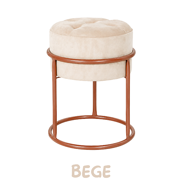 Puff Argola Decoração Base Cobre