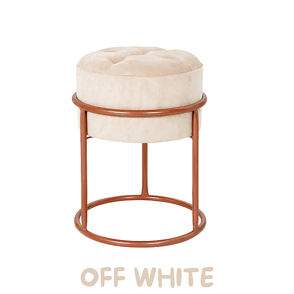 Puff Argola Decoração Base Cobre
