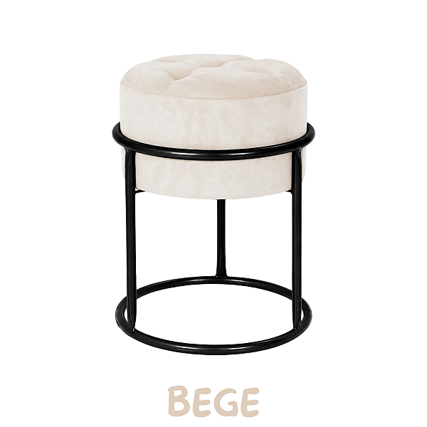 Puff Argola Decoração Base Preta