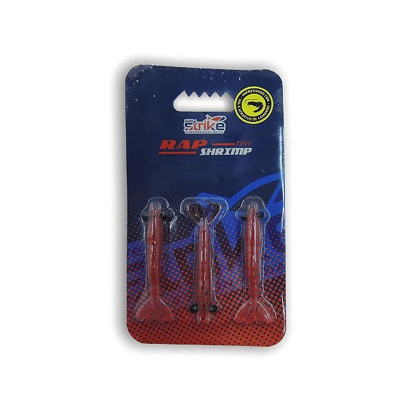 Isca Artificial Rap Shrimp 6 cm 3 unidades Cor Red Black Red Flake