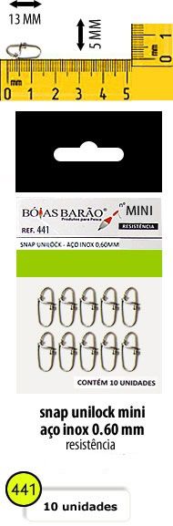 Snap Unilock Mini Boias Barão - Aço Inox 0,60mm com 10 Unidades