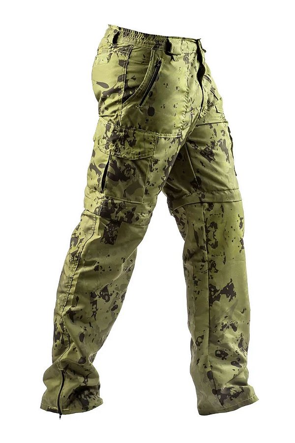 Calça de Pesca Brk Vira Bermuda Camuflado 02 com UV 35+