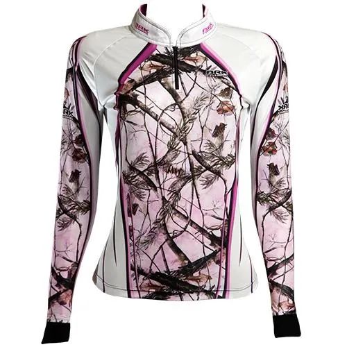 Camisa de Pesca Feminina Brk Pink Leaf com Proteção UV 50+