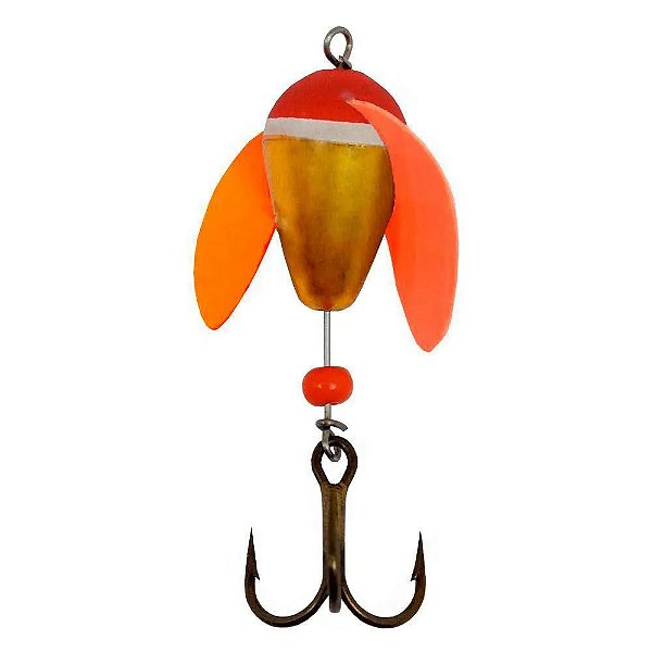 Isca Artificial Deconto Spinner Varejeira Cor DR/VM Dourado e Vermelho