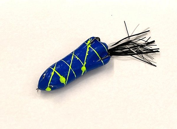 Isca Artificial Bad Line New Bad Zara 9,0 cm 14,0 gr Cor 125 Azul com Risco Amarelo Flúor