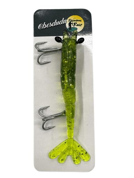 Isca Artificial Besdudu Camarão 9,5 cm 8,5 gr Cor: Amarelo Flour