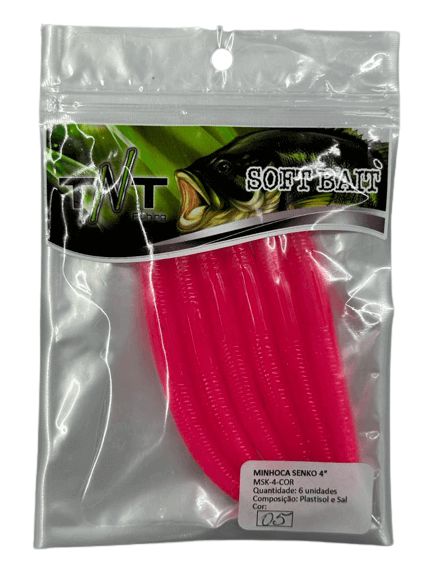 Isca Artificial TNT Minhoca Senko 4" 10 cm 5 gr Pacote com 6 unidades Cor 03