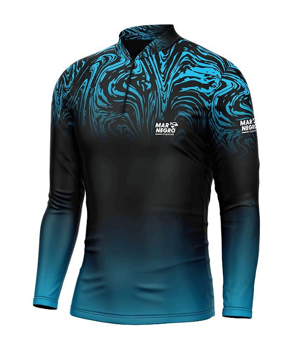 Camiseta de Pesca Mar Negro Combate Degrade Blue