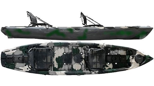 Caiaque Hidro 2 Eko Caiman 135 Duo "Duplo" Cor Camu Verde