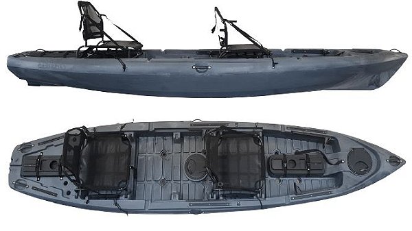 Caiaque Hidro 2 Eko Caiman 135 Duo "Duplo" Cor Cinza Storm