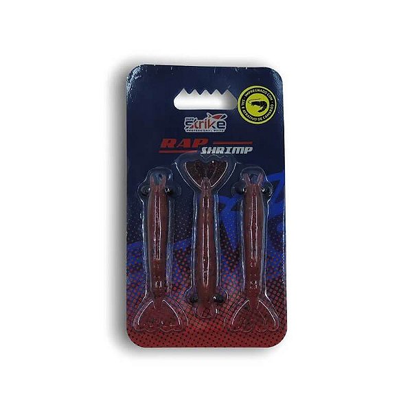Isca Artificial Rap Shrimp 8 cm 3 unidades Cor Red Black Red Flake
