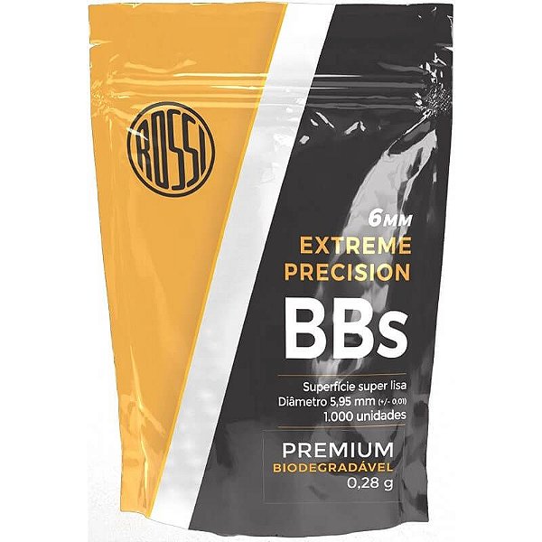 Esfera Plastica BBs Bio Rossi 6,0 mm 0,28 gr Pacote com 1000 Unidades