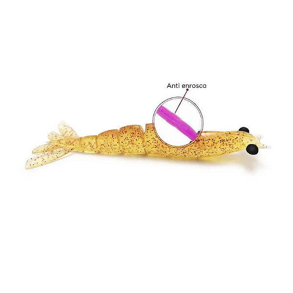 Isca Artificial Monster 3X Camarão X-Move Offset - 9 cm - Cor Red Chá