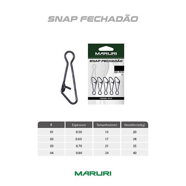 Snap Maruri - Modelo Fechadão - Black - Pacote com 20 Unidades