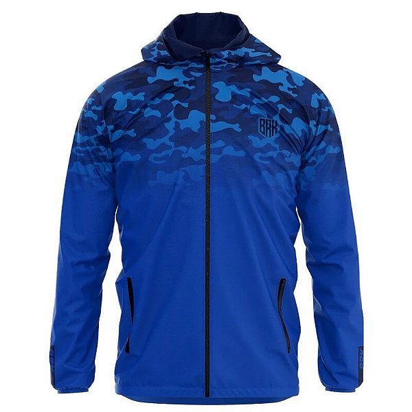 Jaqueta Corta Vento Brk Camuflado Azul Repelente à Agua com UV 50+