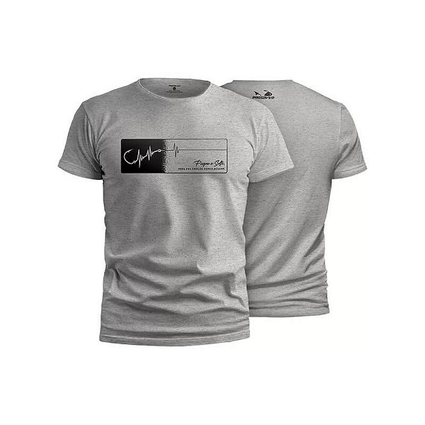 Camiseta Casual Presa Viva - Pesca e Solte - Cinza Mescla