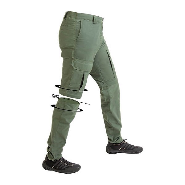 Calça de Pesca Mar Negro com Zíper Joelho Premium Lisa Cor Verde