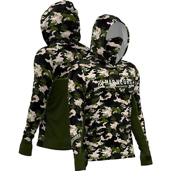 Camiseta Mar Negro Masculina X Protect 360 Sublimada - Jungle -