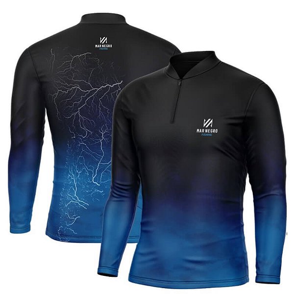 Camiseta de Pesca Mar Negro Combate - Mapa Rios -