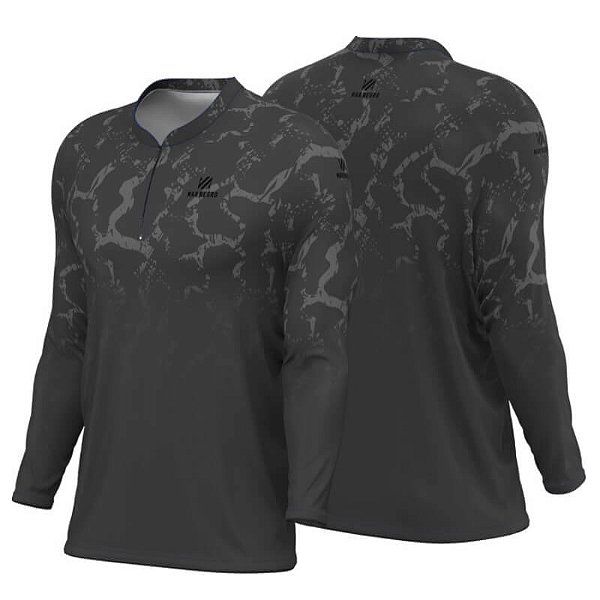 Camiseta de Pesca Mar Negro Combate - Grunge Chumbo -
