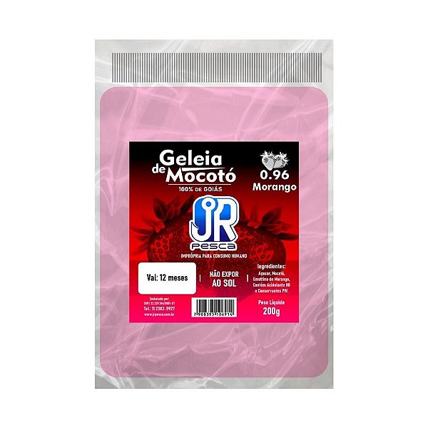 Geleia de Mocotó JR Pesca 100% Goiana Sabor Morango 200 gr- 096