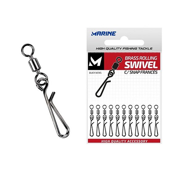 Girador Marine RSF Black Nickel c/ Snap Francês Pacote c/ 20 unidades