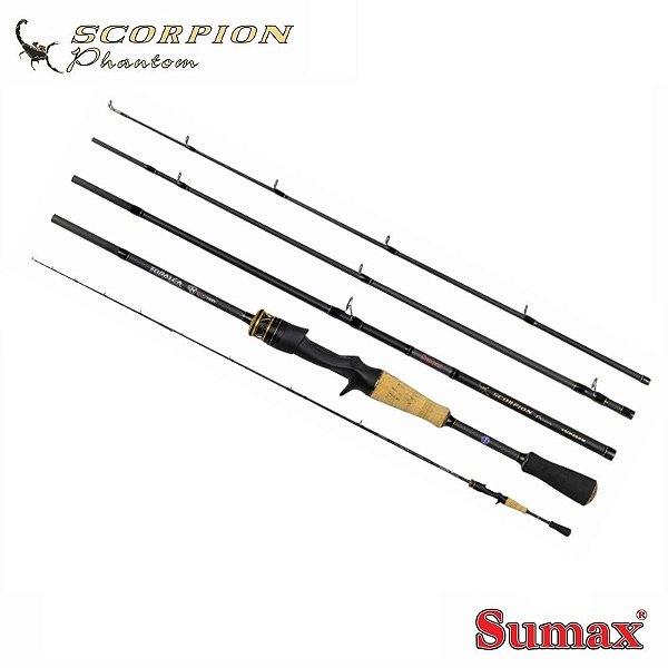 Vara para Carretilha Sumax Scorpion Phantom 6'0" (1,83m) 10-20 Libras VSCP-604MH (4 partes)