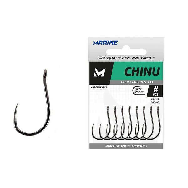 Anzol Marine Chinu Sem Farpa Black Nickel Cartela