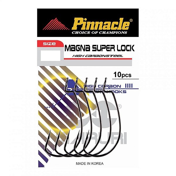 Anzol Pinnacle Magna Super Lock Black Nickel BS-2317 - Cartela com 10 unidades
