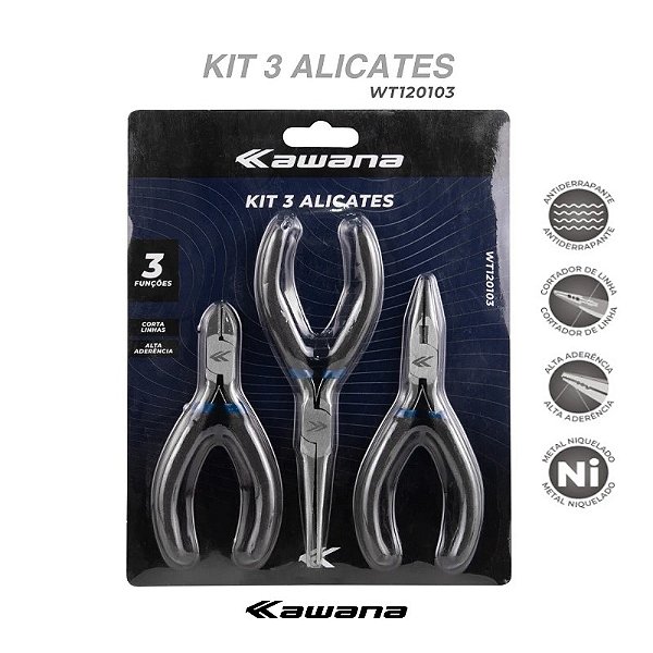 Kit Alicate Kawana 3 Modelos "Bico, Bico Longo e Corte" (WT120103)