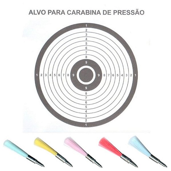 Alvo Para Carabina de Pressão 5.5mm c/ 5 Setas e 5 Alvos