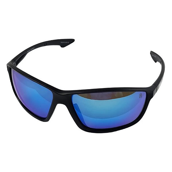 Óculos Polarizado Rapala Biscay - Preto Fosco - Lente Azul Espelhado - 45RA13
