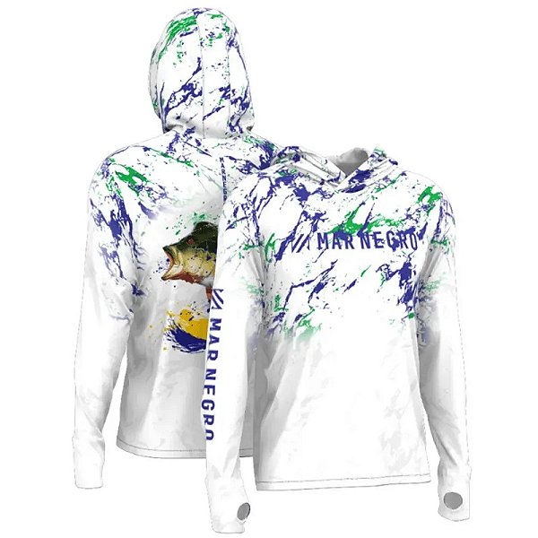 Camiseta de Pesca Mar Negro Masculina X Protection Sublimada - Tucuna Patriota -