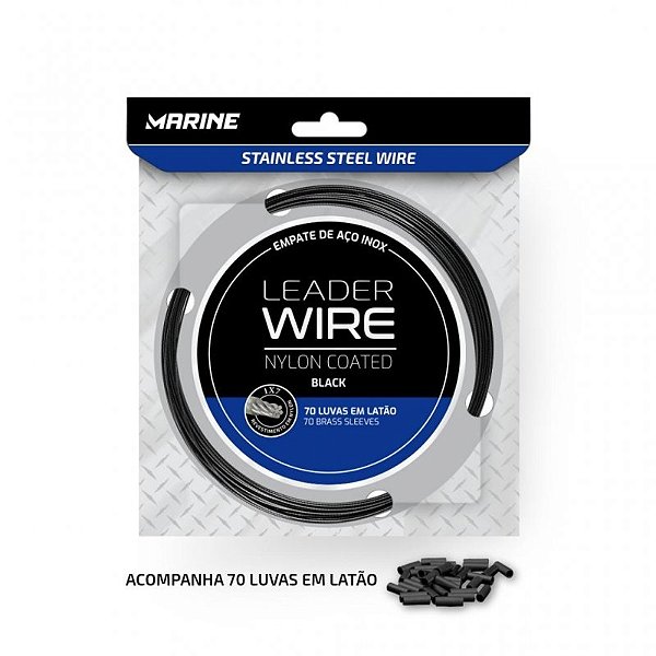 Cabo de Aço Marine Black - 10 mt + 70 luvas
