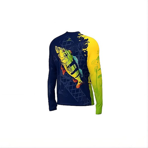 Camiseta de Pesca Mar Negro Masculina Premium - Açú Brasil -