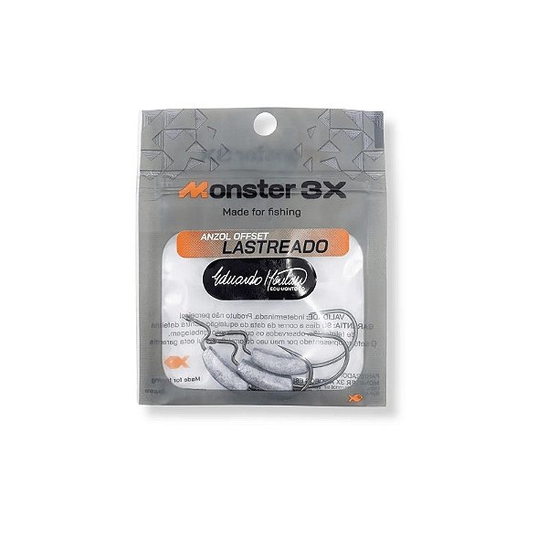 Anzol Monster 3X OffSet Lastreado - Pac. com 3 unidades -