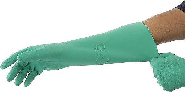 luva nitrile long super safety c.a 40506 Cor Verde 46cm