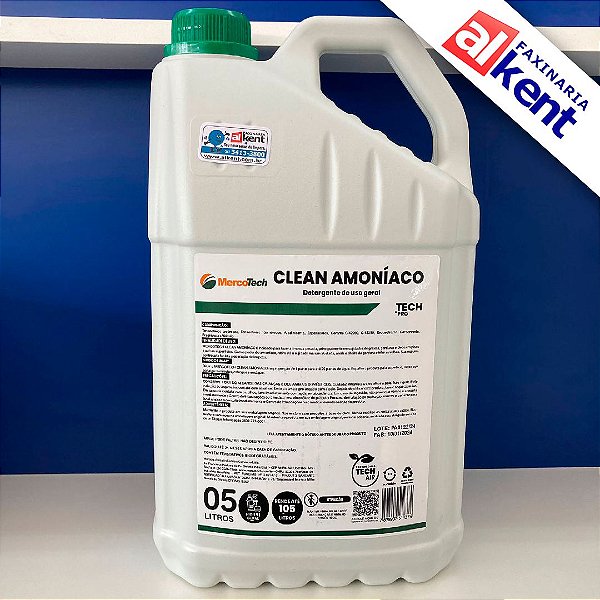 Detergente Concentrado Clean Amoníaco Limpa Fácil Mercotech 5L