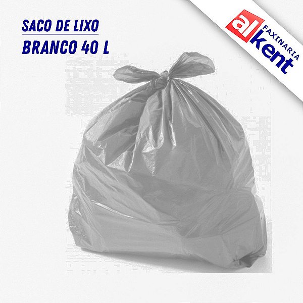 Saco de Lixo Branco 40L 55x60 (100 unidades)